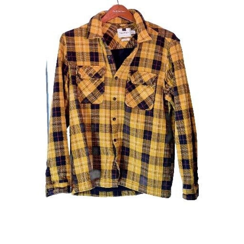 Topman Size M Long Sleeve Flannel Button Up Lumberjack Thicc Shirt
